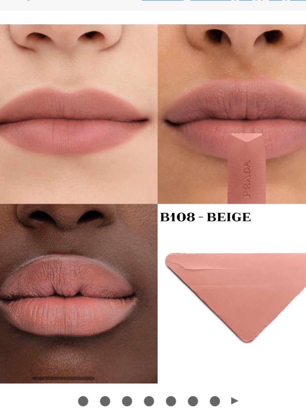 Prada B108 Beige Prada Beauty Monochrome Hyper Matte Refillable Lipstick